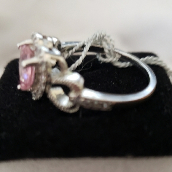 Amazon Collection Swarovski Pink Heart Ring Size 10.5 - Picture 4 of 8